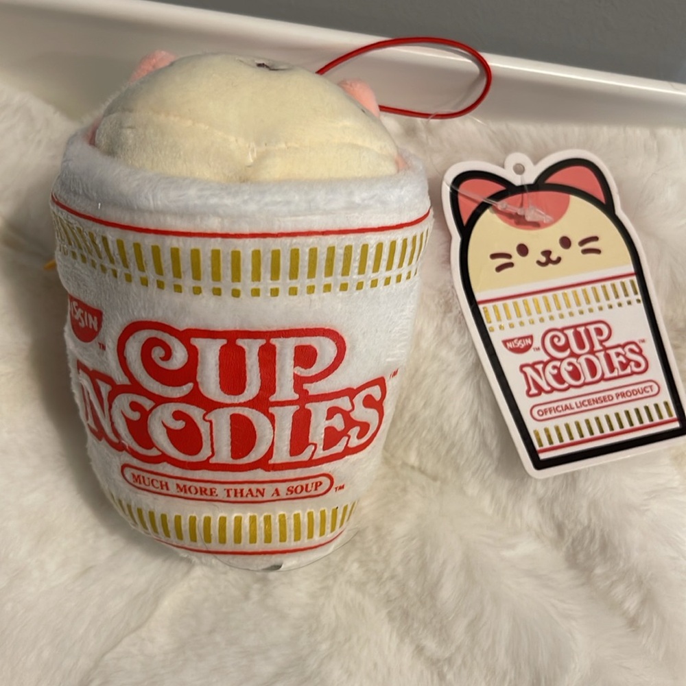 Cup noodle Cat Plush Keychain